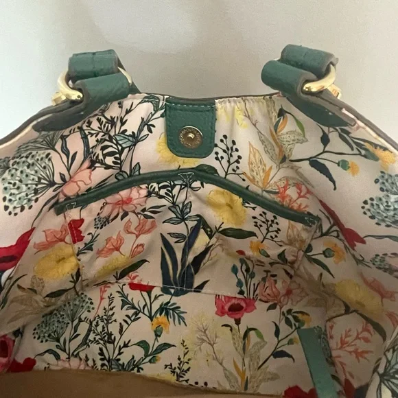 Nanette Lepore Pebbled Faux Leather Green Shoulder Bag - Picture 8 of 8